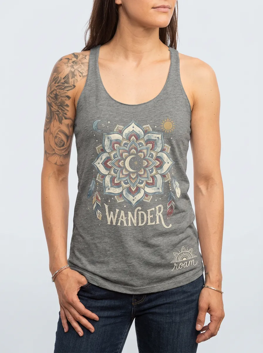 Wander Mandala Feather Tank Top