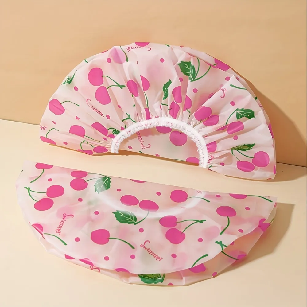 Cherry Print Shower Cap