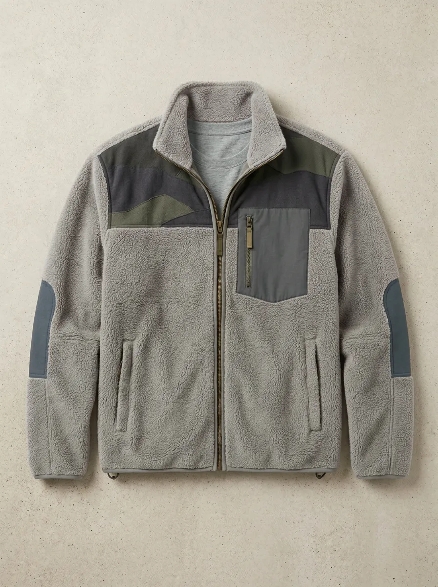 Hiking Colorblock Sherpa Fleece Jacket
