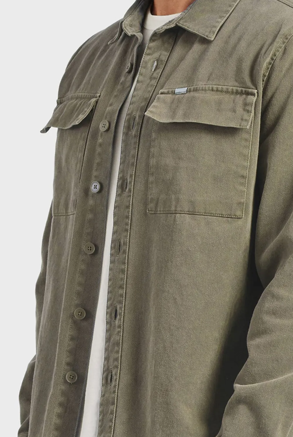 Casual Style Overshirt-Aloe beige