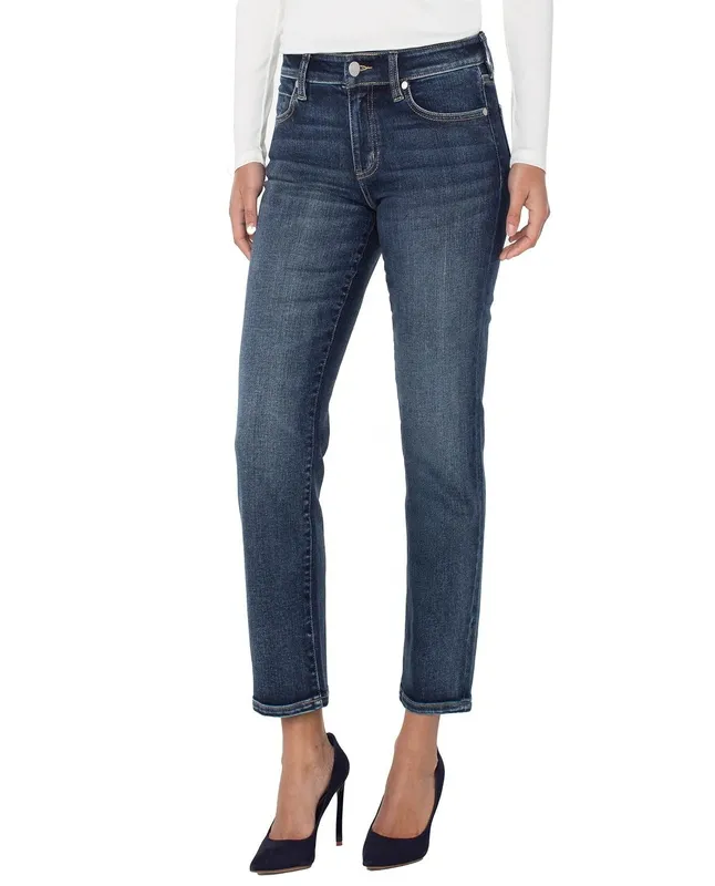 Cotton Button-Front Slim Fit Jeans