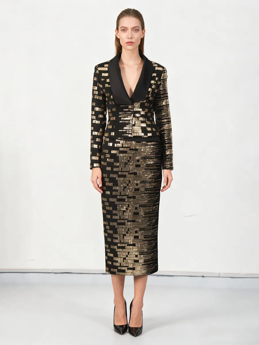Milena Gilded Print Two Piece Set
