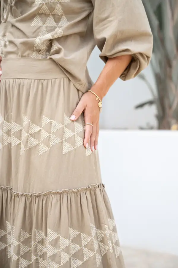 Smart Leisure Maxi Embroidered Skirt