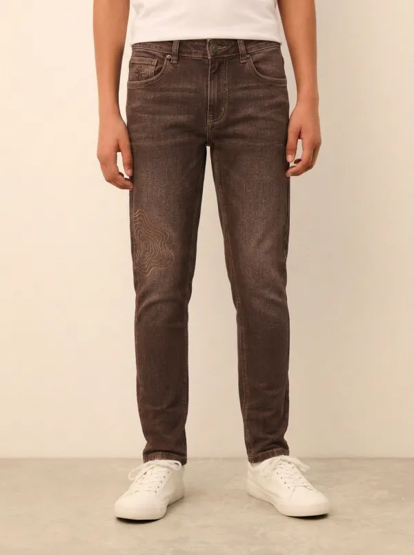 Men's Topographic Graphic Stretch Jeans