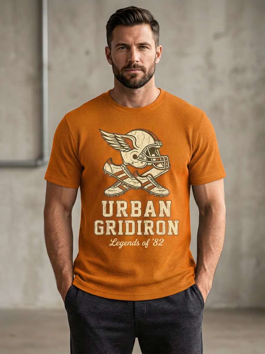 Men's American Football Urban Gridiron Helmet Cleats Printed T-shirt