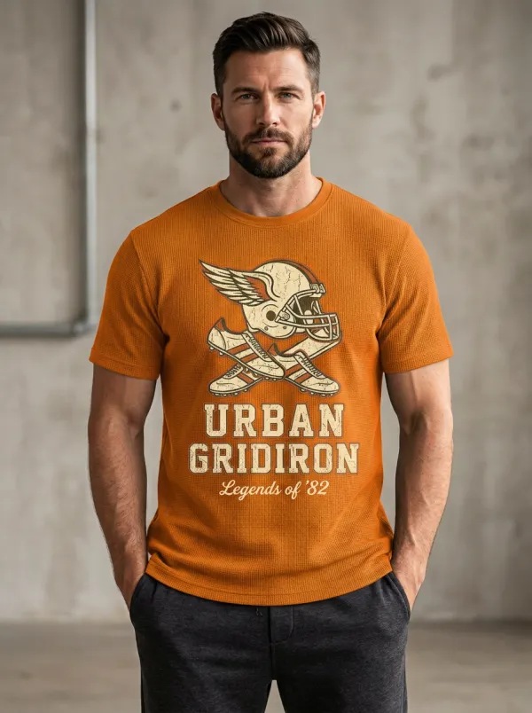 Men's American Football Urban Gridiron Helmet Cleats Printed T-shirt