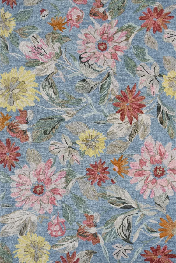 Hand Tufted Floral Botanical Wool Area Rug
