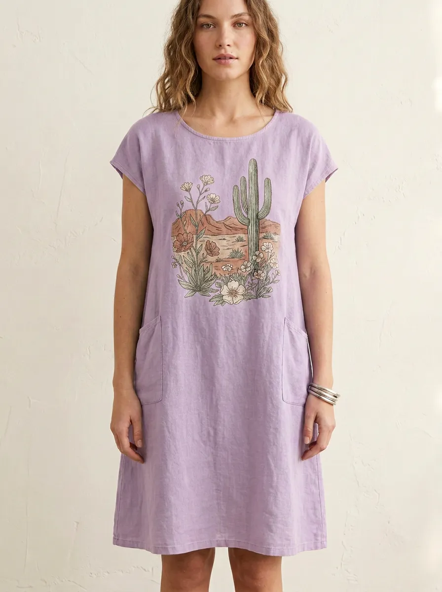 Desert Lover Cactus Floral Tunic Top