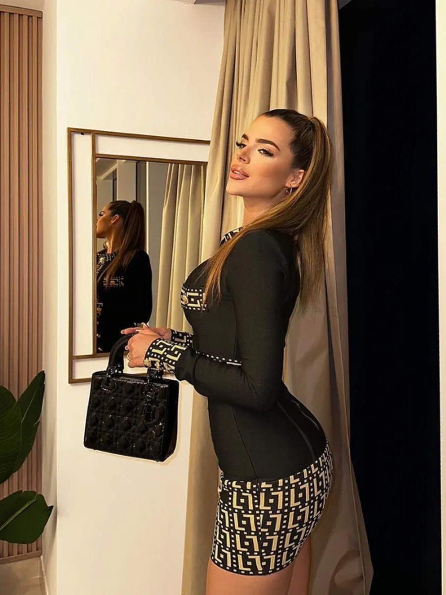 Bianca Monogram Power Skirt Set