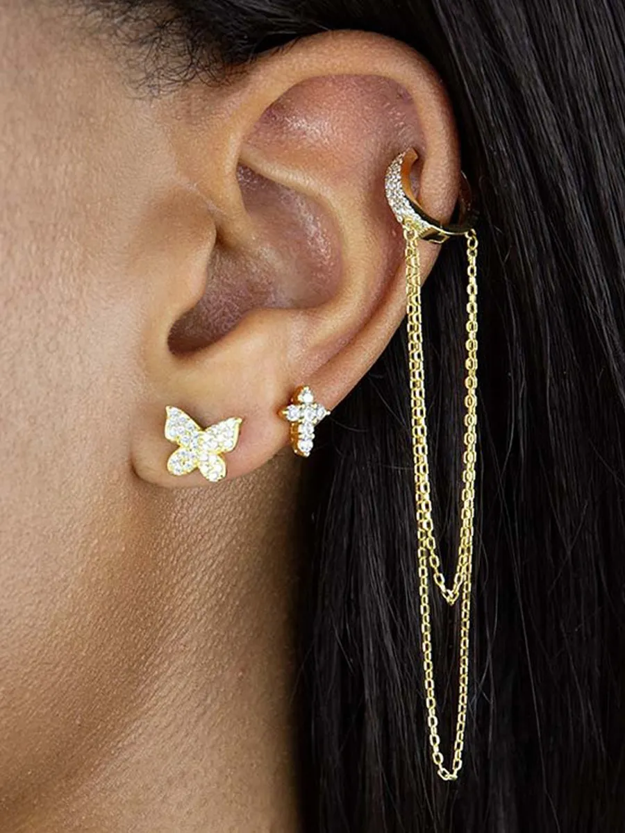Seraphina Zircon Cross Earrings