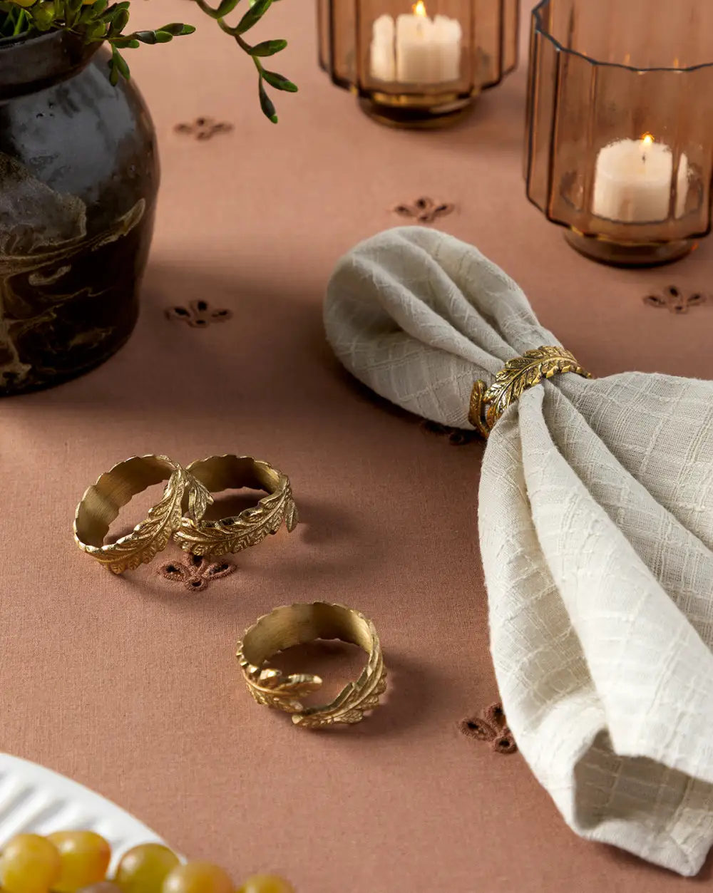 Botanical Brass Napkin Set