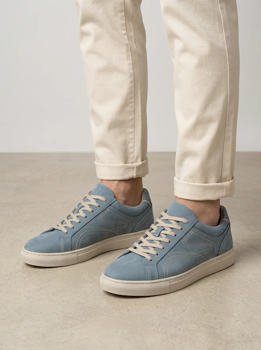 Men's Suede Contrast Stitching Casual Sneakers