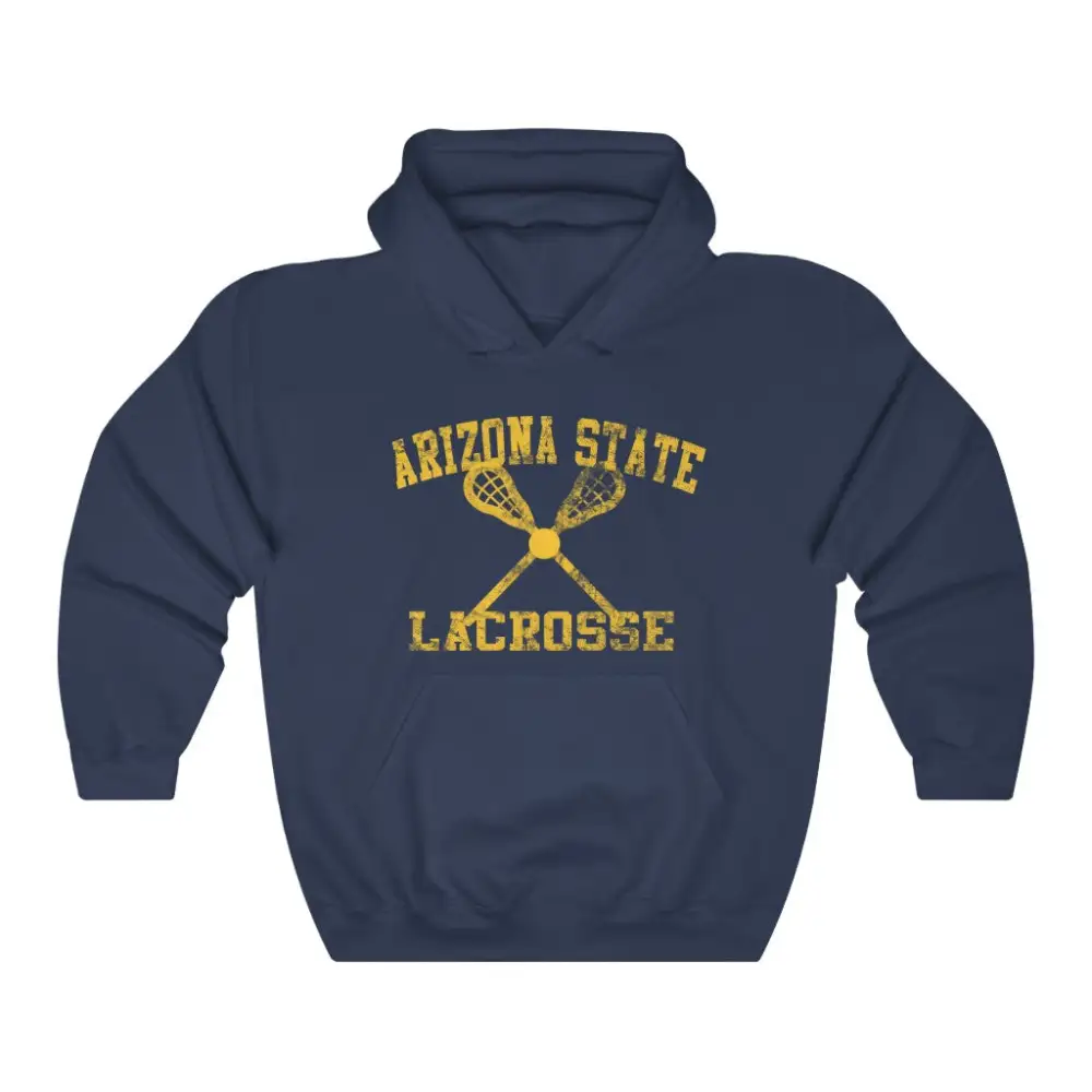 Relaxed Vintage Lacrosse Graphic Pullover Hoodie