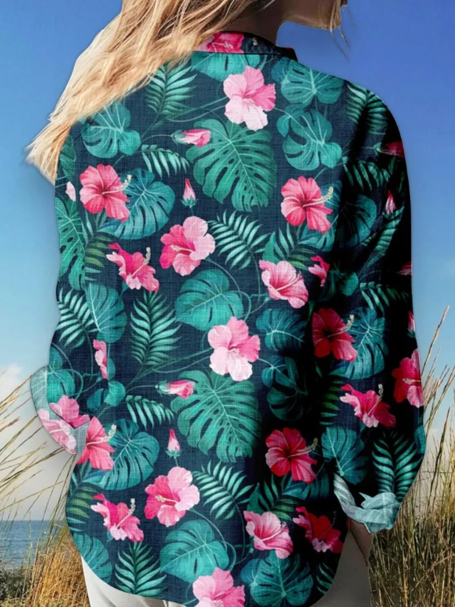 Tropical Flower Print Shirt