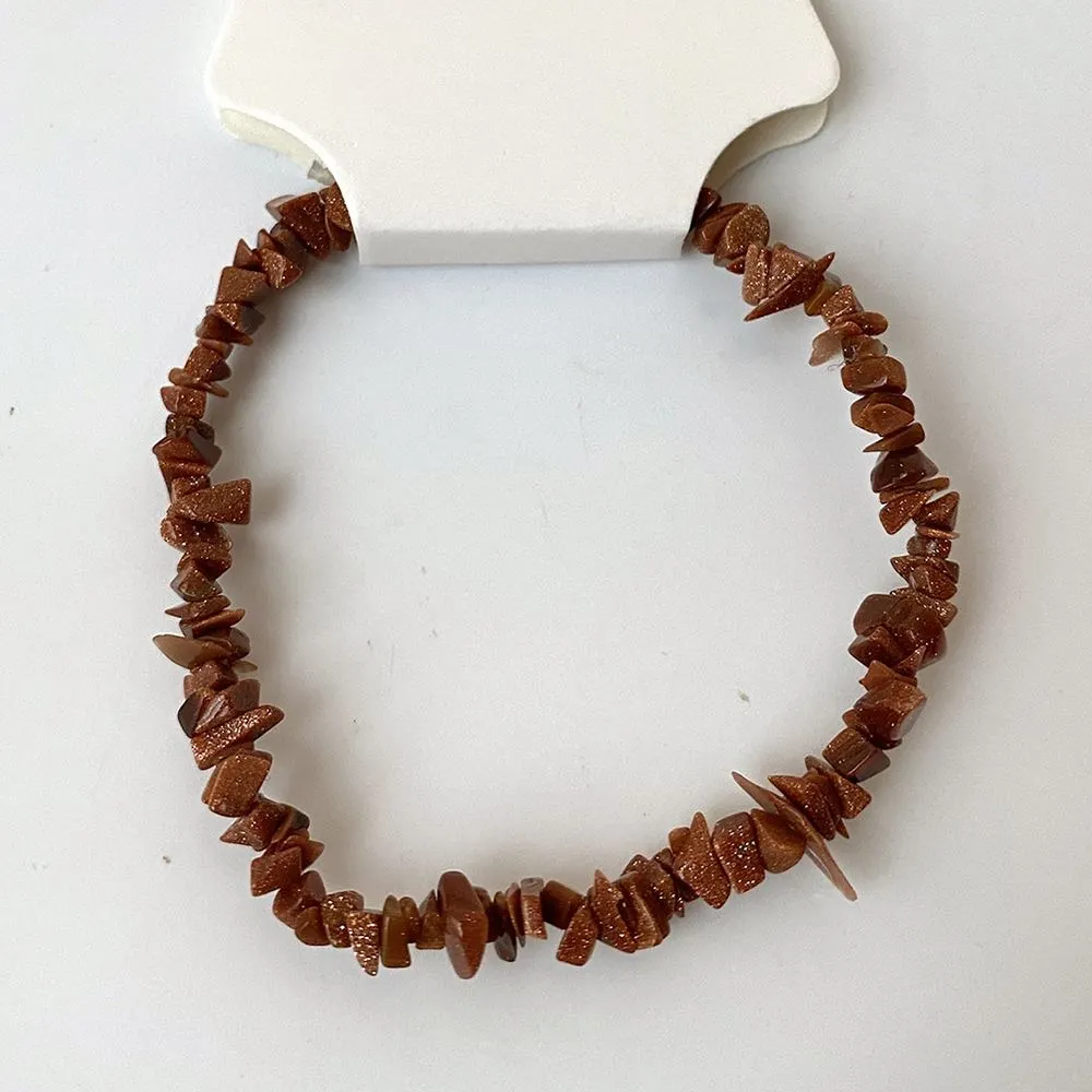 Chip-Stone Stretch Gemstone Crystal Bracelet