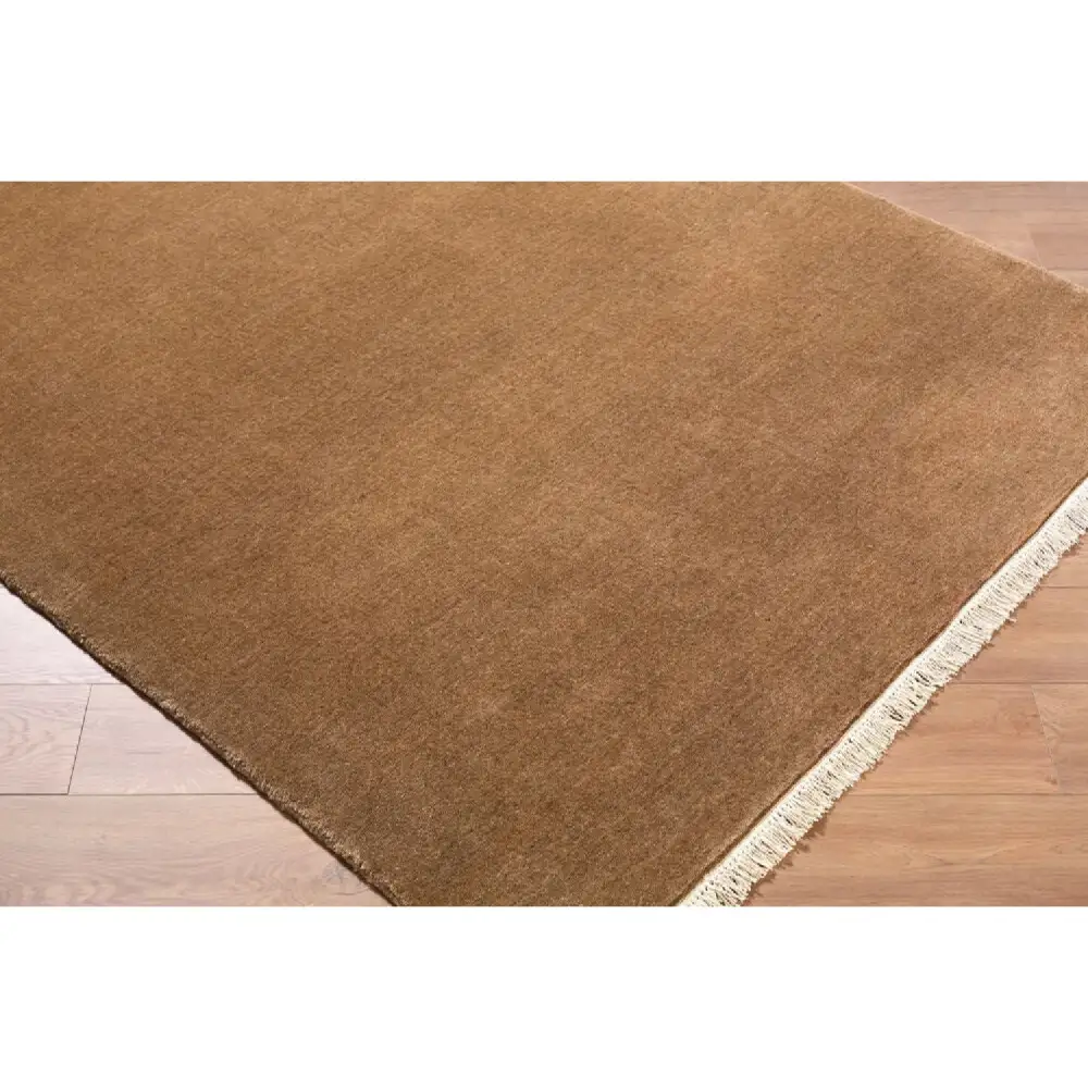 Hand-Loomed Wool Fringe Square Carpet