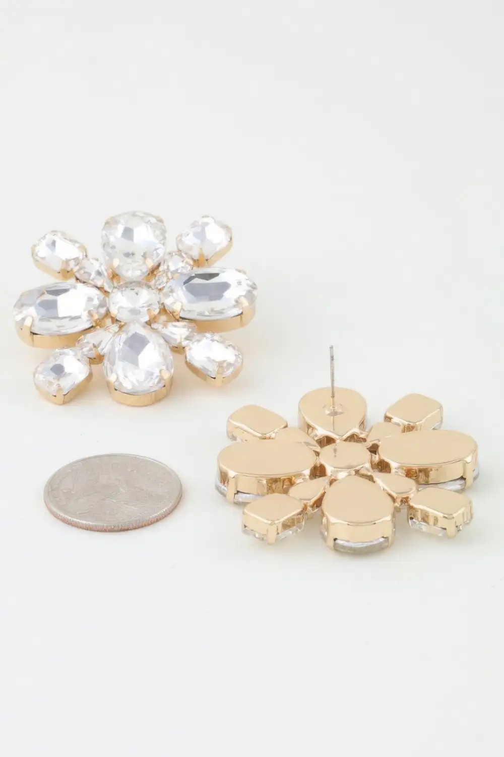 Bejeweled Flower Stud Earrings