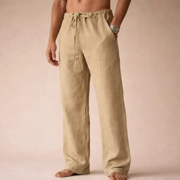 Relaxed Linen Drawstring Pants