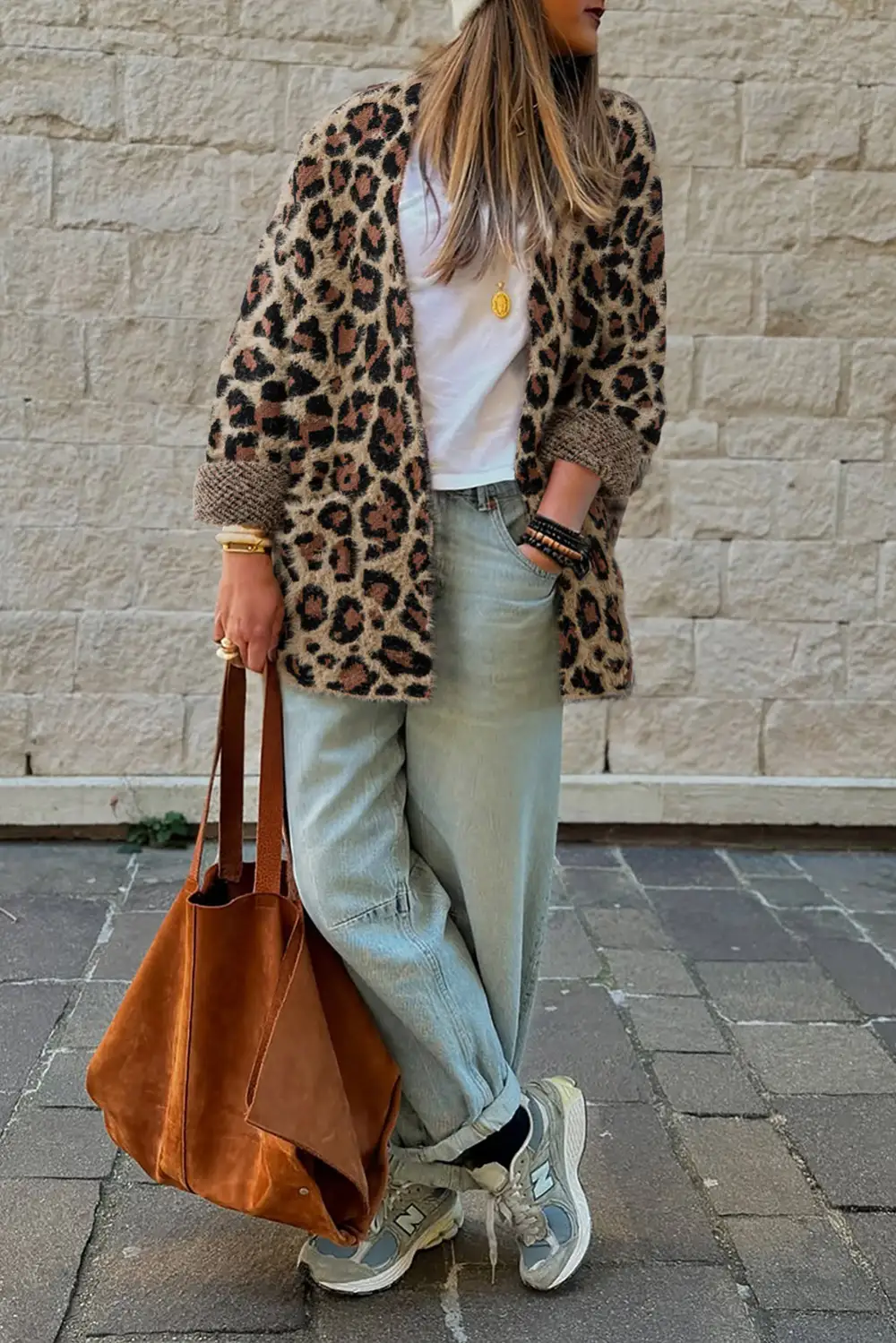 Leopard Open Casual Cardigan