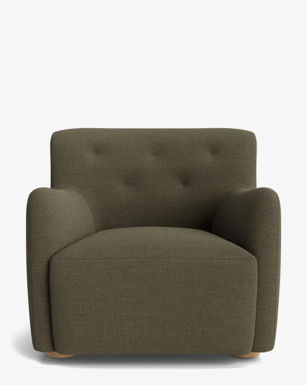 Tufted Oak Lounge Chair