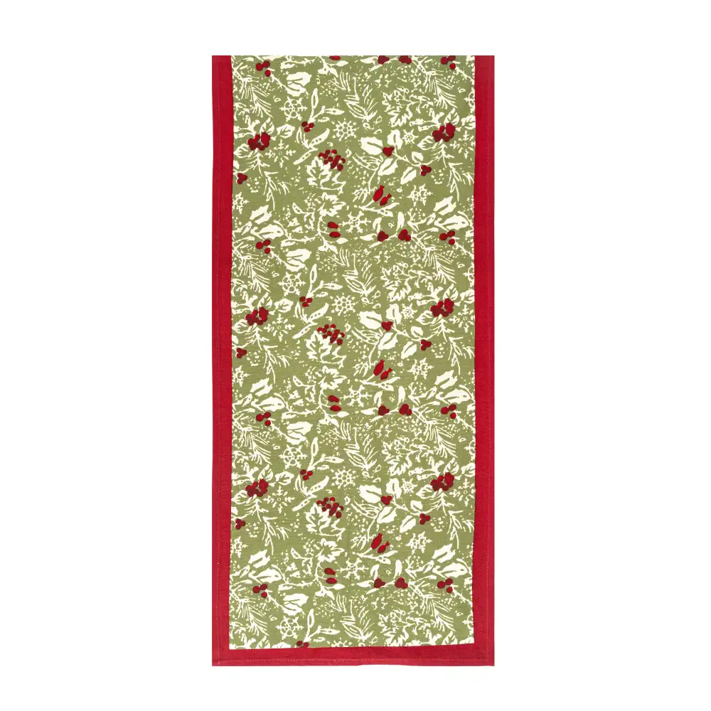 Holly Leaf Botanical Table Runner