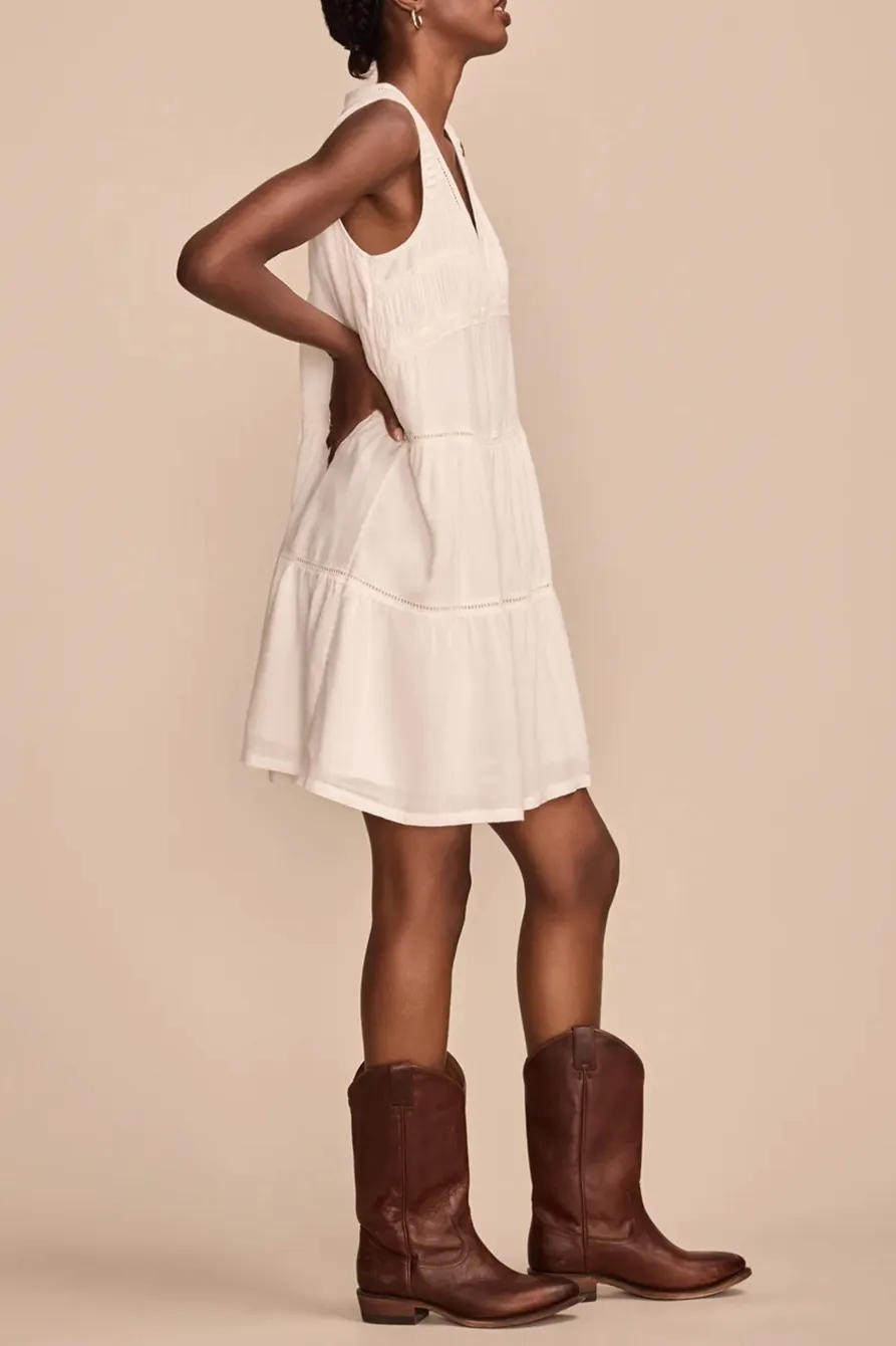 Whisper White Lace Trimmed Tank Mini Dress