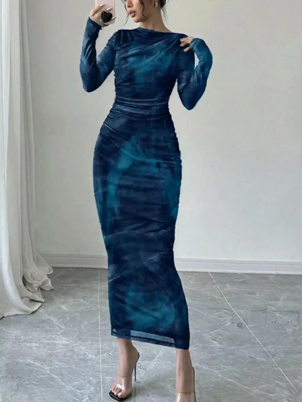 Relaxed Tie Dye Bodycon Maxi Dress