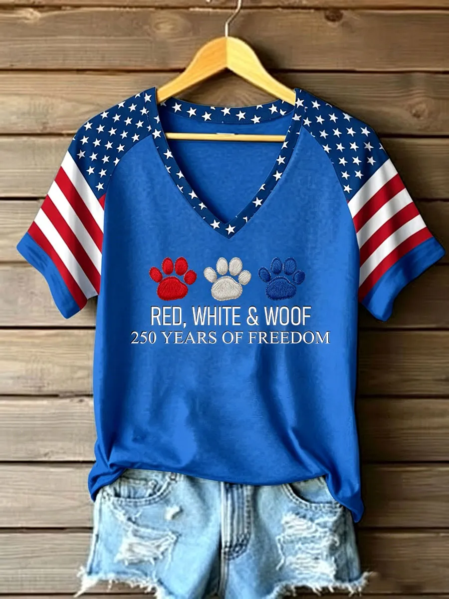 Women's 250th Anniversary Dog Paw T-Shirt