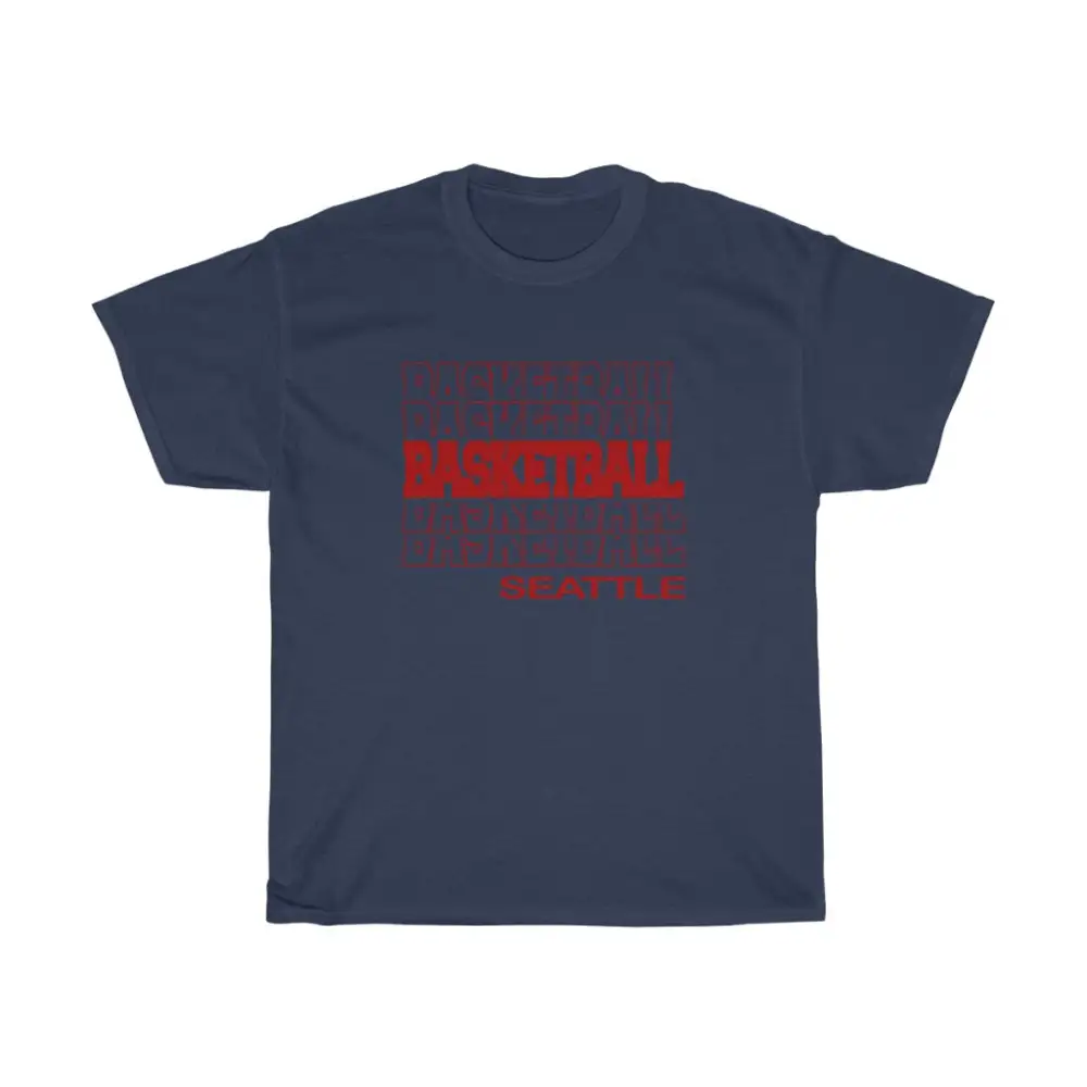 Basketball Seattle in Modern Stacked Lettering