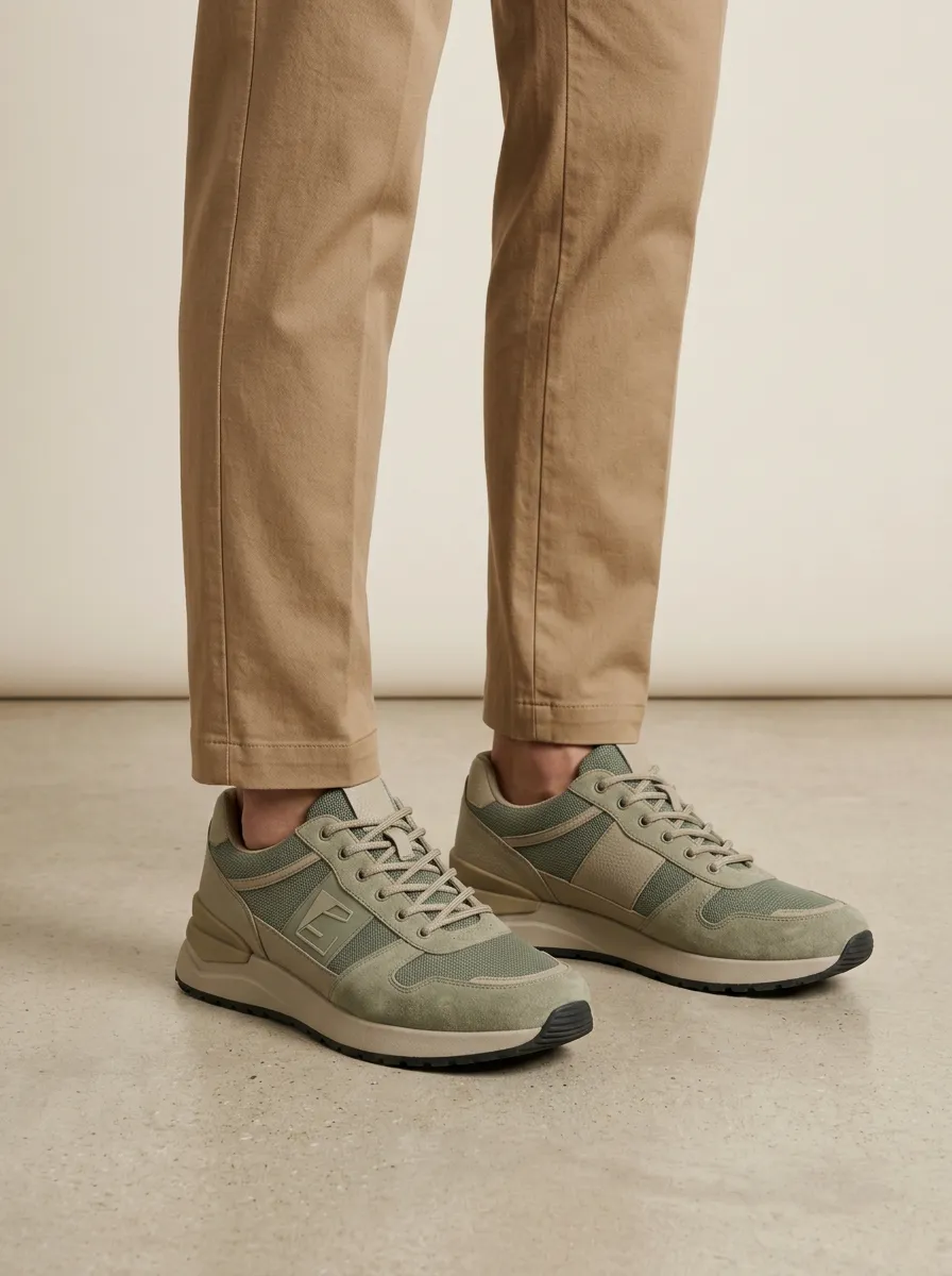 Unisex Everyday Casual Outdoor Suede Mesh Print Sneakers