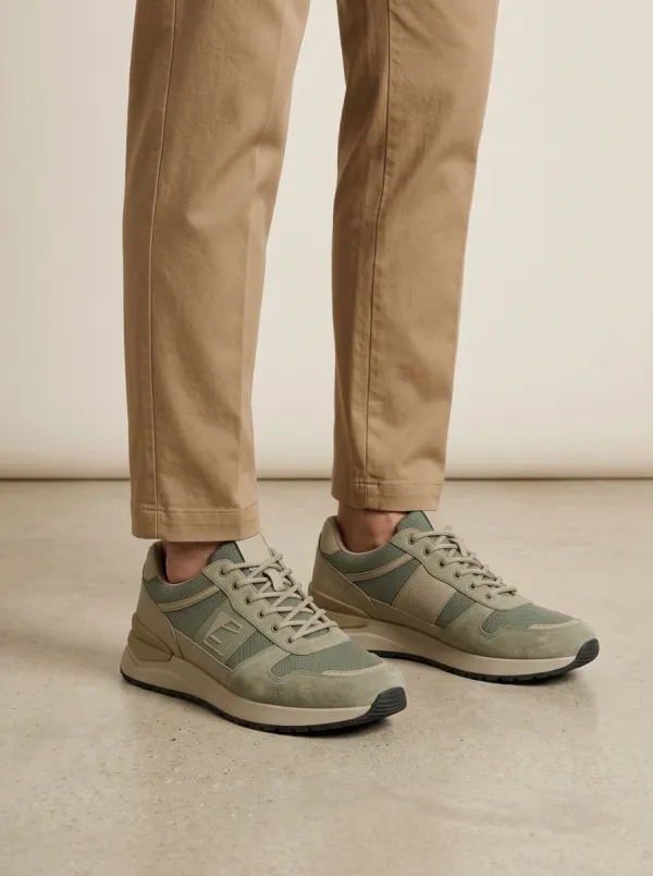 Unisex Everyday Casual Outdoor Suede Mesh Print Sneakers