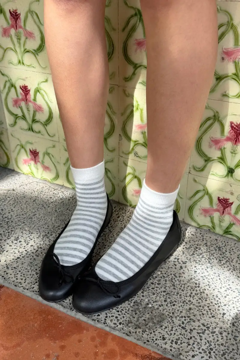Soft Grey Stripe Socks