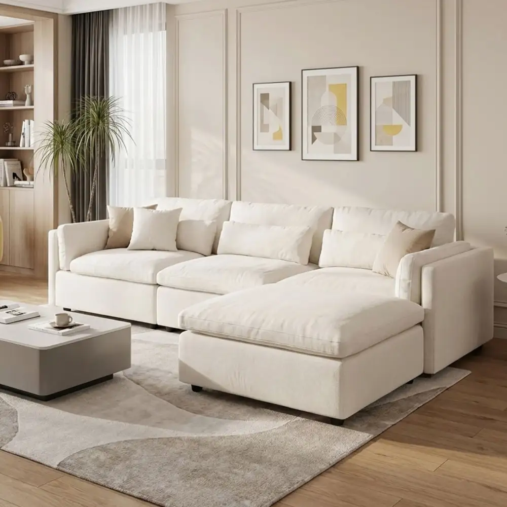 Inviting Relaxed Modular Sofa