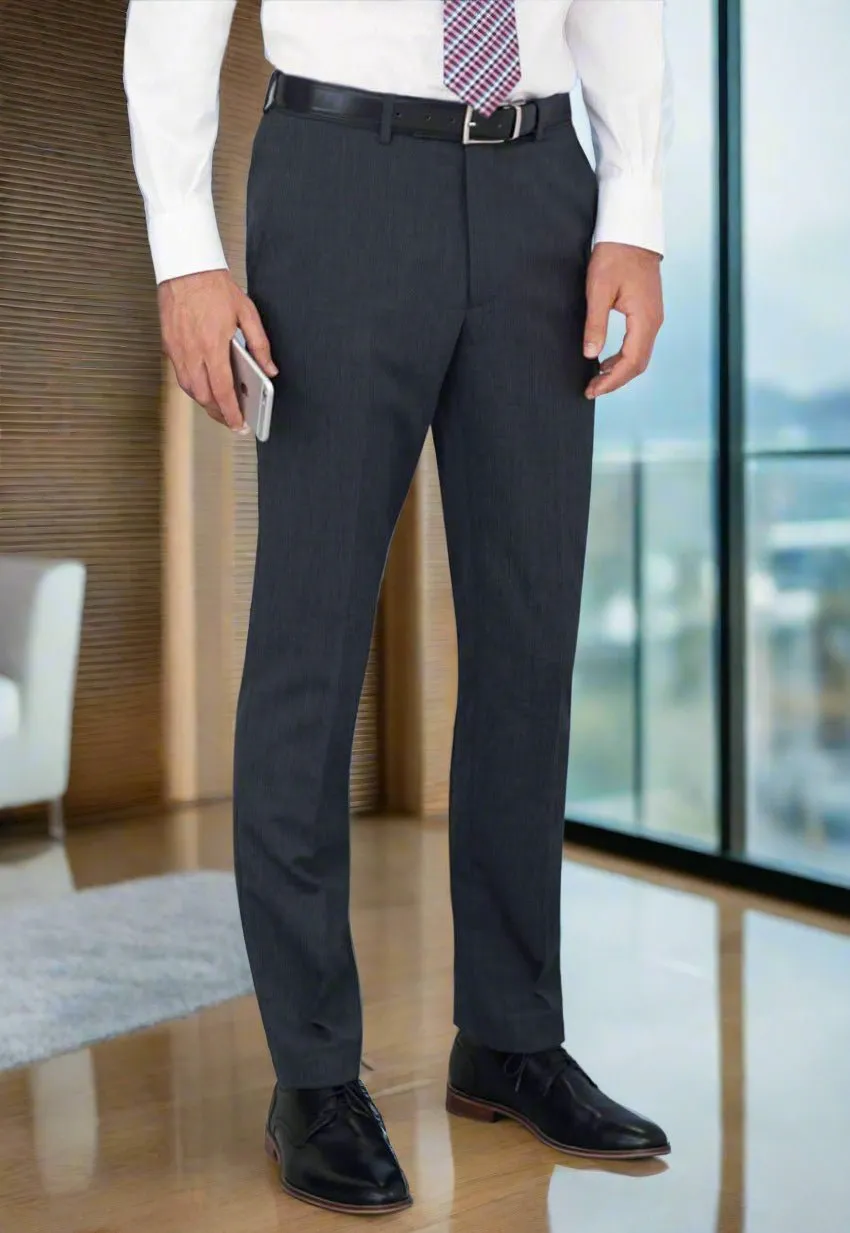 Men's Modern Slim Fit Flat Front Stretch Suit Trousers