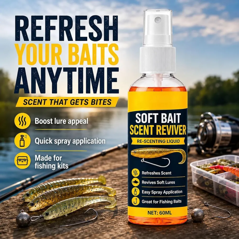 Soft Bait Scent Booster Spray, Soft Plastic Lure Scent Renew Spray, High‑Concentration Fishing Lure Scent Reviver
