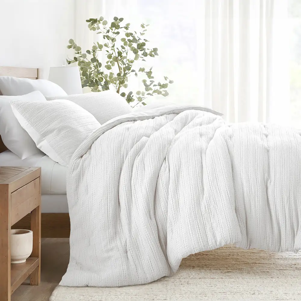Waffle Textured Down Alternative Comforter Set