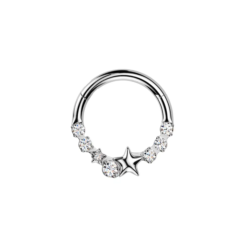Geometric Surgical-Steel Hinged Hoop Ring