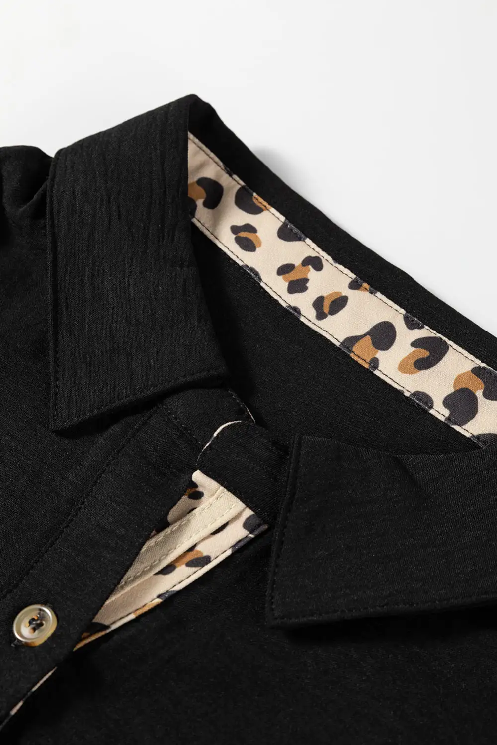 Leopard Print Ruffled Patchwork Blouse