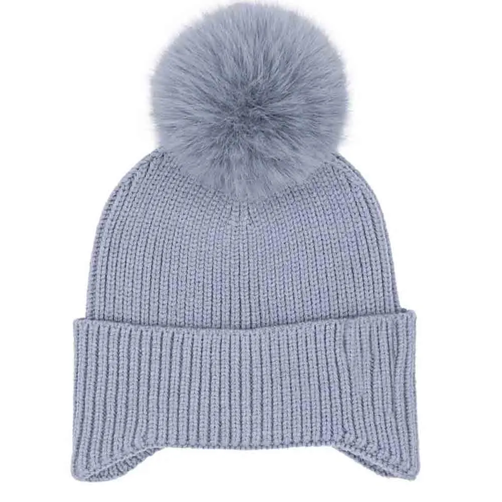 Ear Flap Pom Beanie