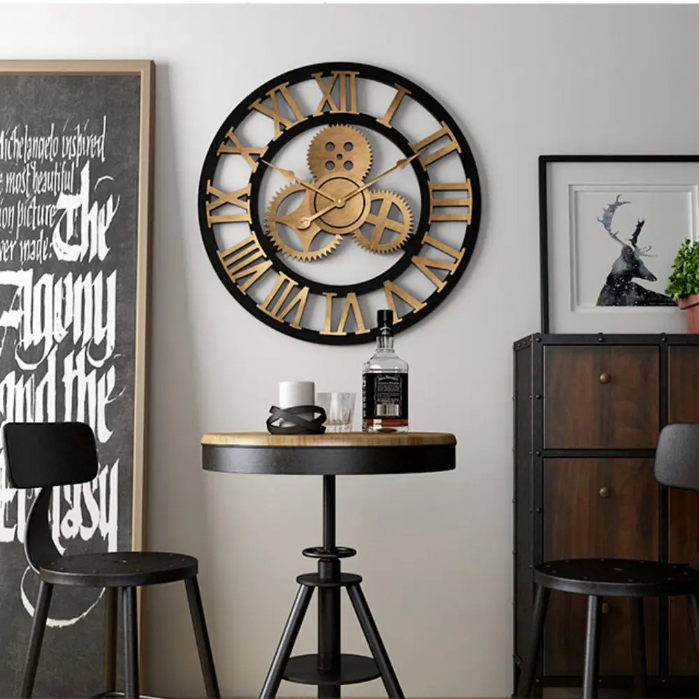 Wooden Metal Round Decorative Home Accent