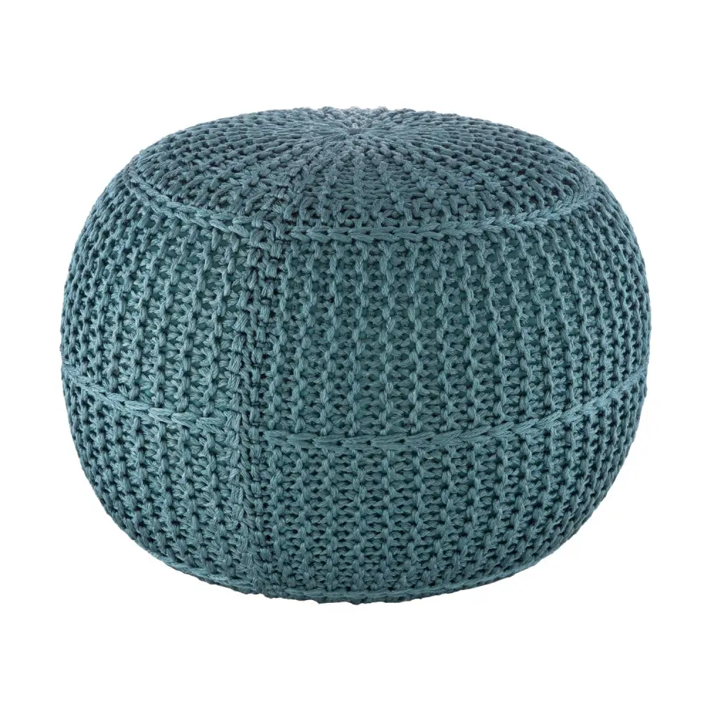 Knitted Round Outdoor Pouf