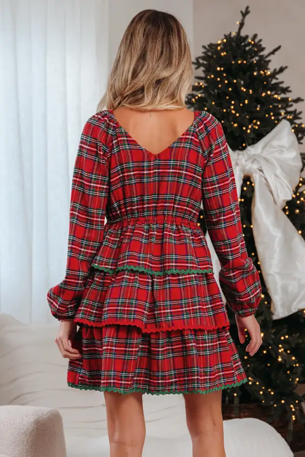 Tiered Tie Detail Mini Dress