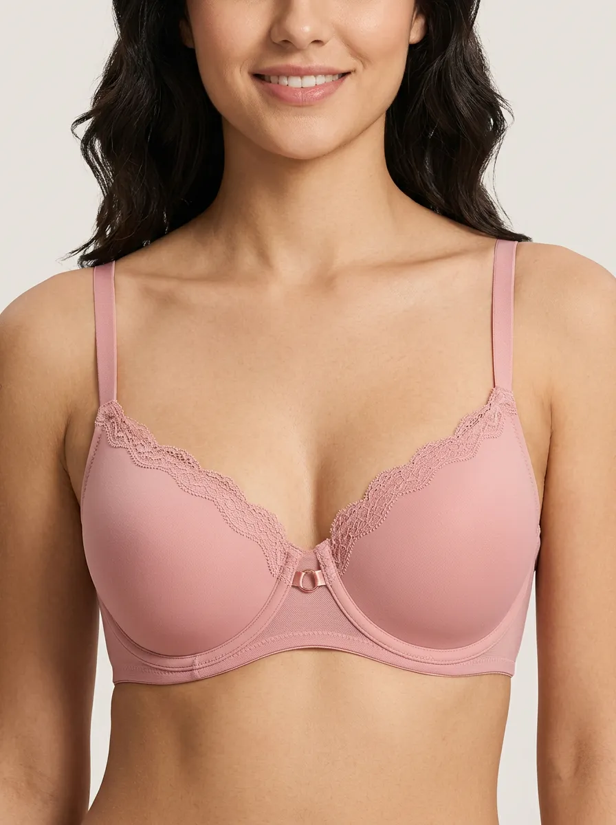 Comfort Underwire Lace Trim Detail Core Style Women's Bra