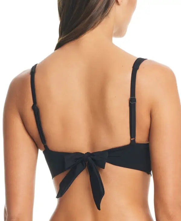Keyhole Nylon Scoop Neck Bikini Top