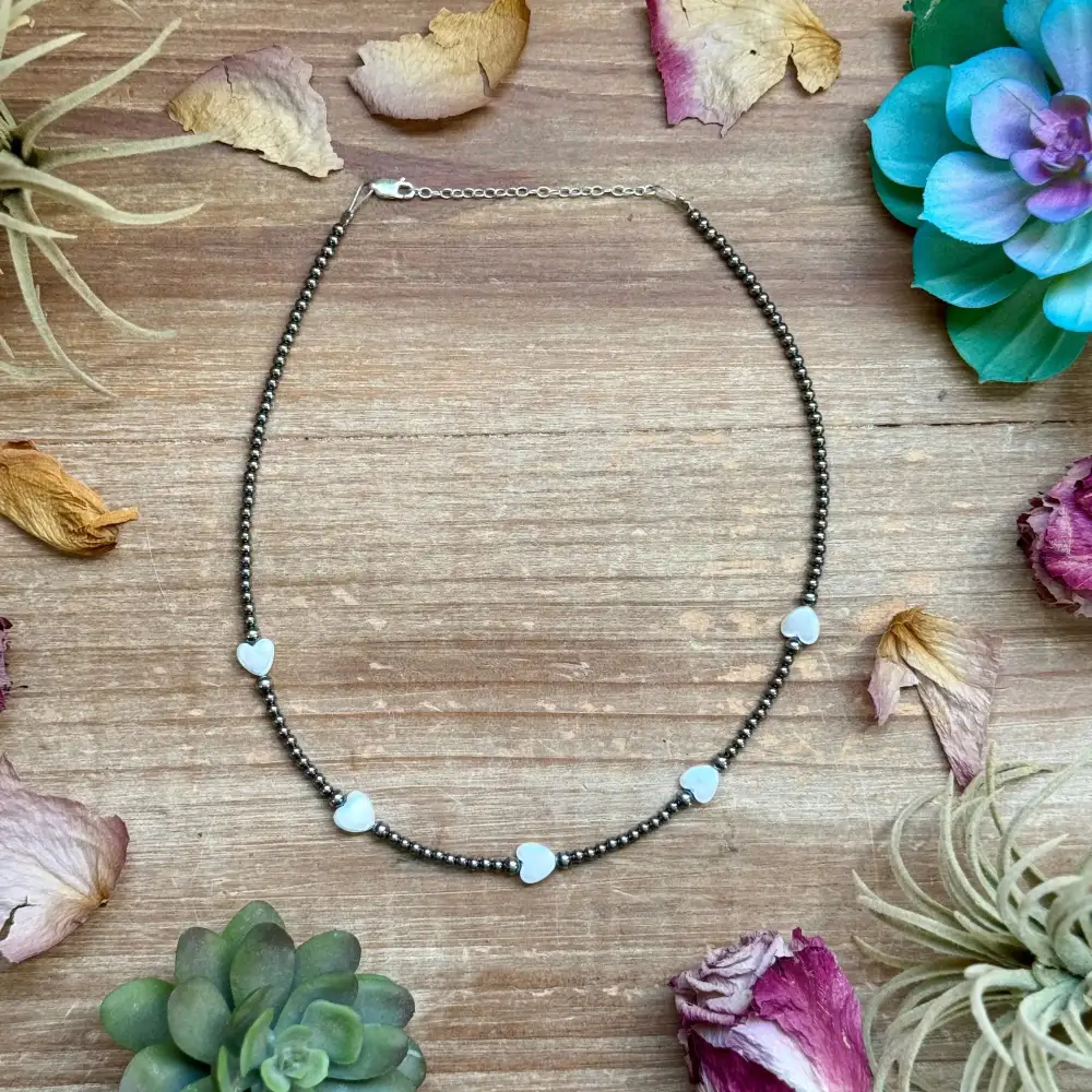 Heart Adjustable Sterling Silver Choker Necklace
