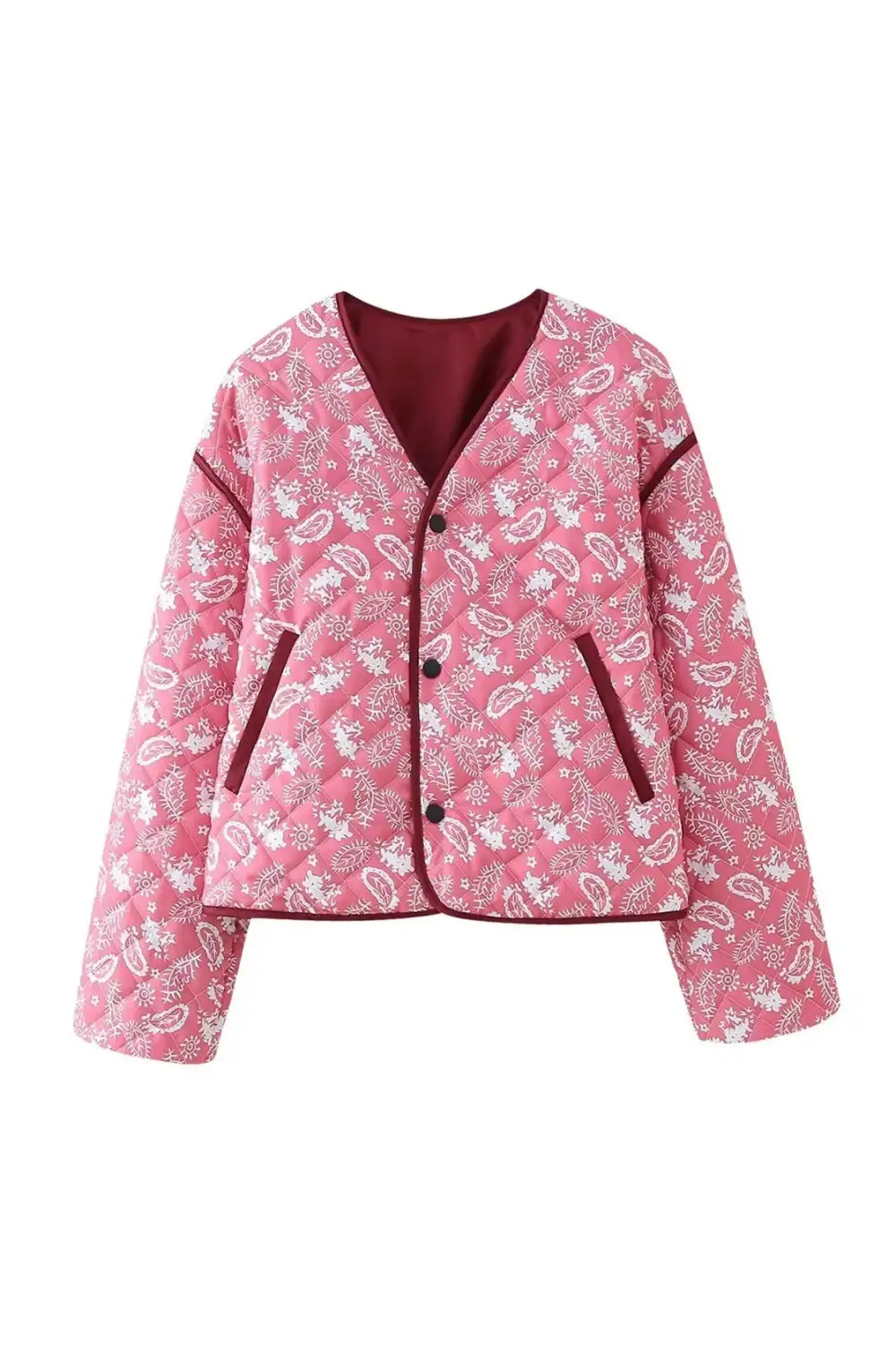 Floral Relaxed V-Neck Jacket