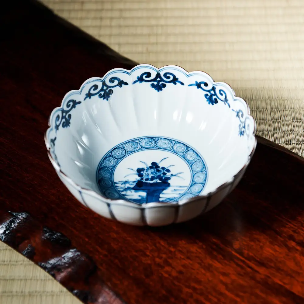 Chrysanthemum Hand-Painted Serving Bowl