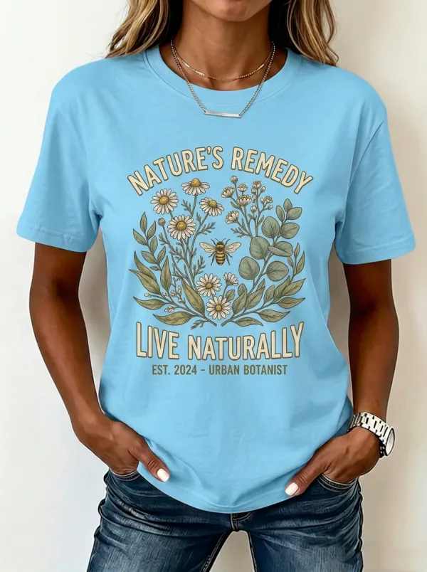 Nature Lover Bee Daisy Floral T-Shirt