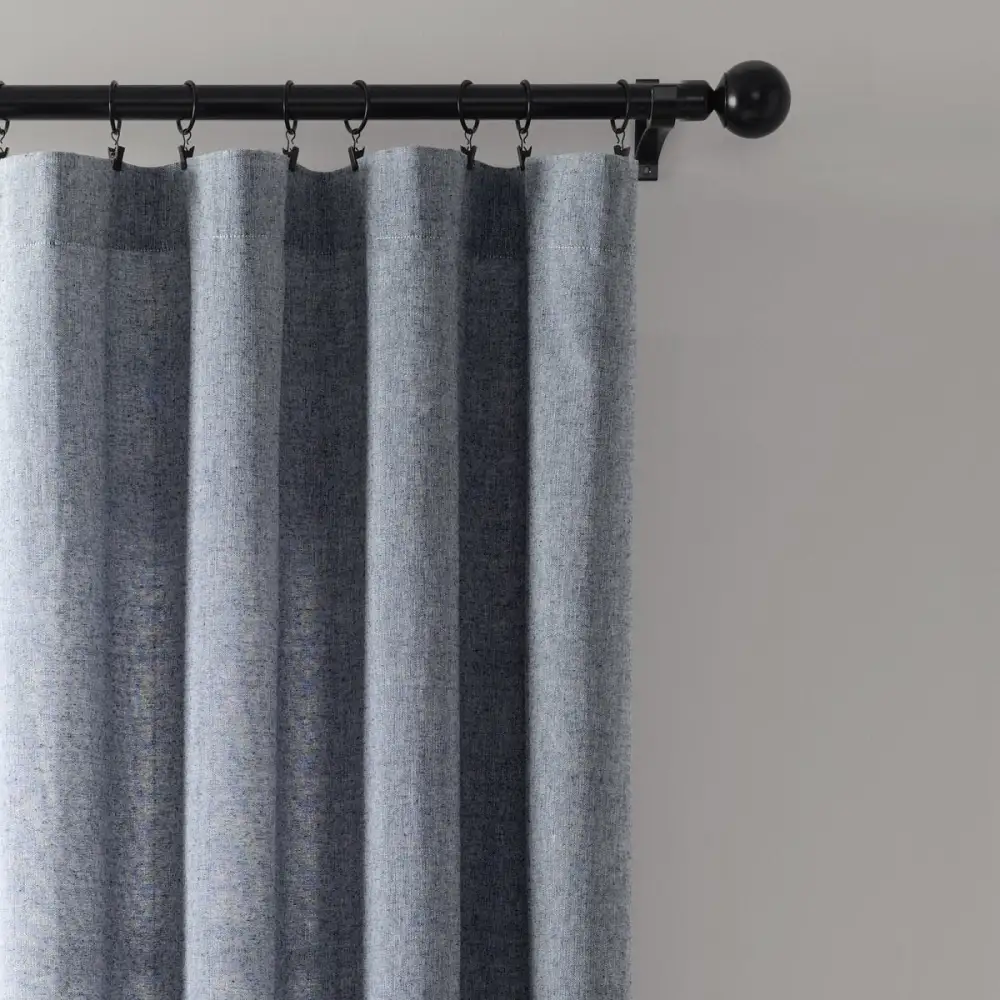 Refined Farmhouse Stripe Cotton Rod Pocket Tassel Curtain Panel Set