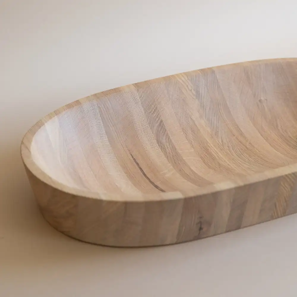 Oval Wooden Serving Bowl